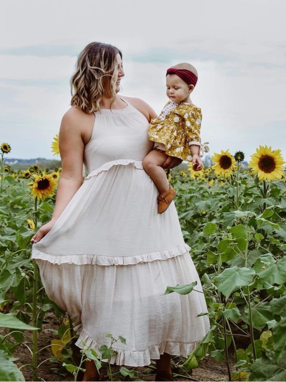 Listicle Cream Sleeveless Ruffle Maxi Dress - Large